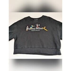 Zara Disney Women's (Size S/M) Mickey Mouse & Characters Cropped Sweatshirt/Top